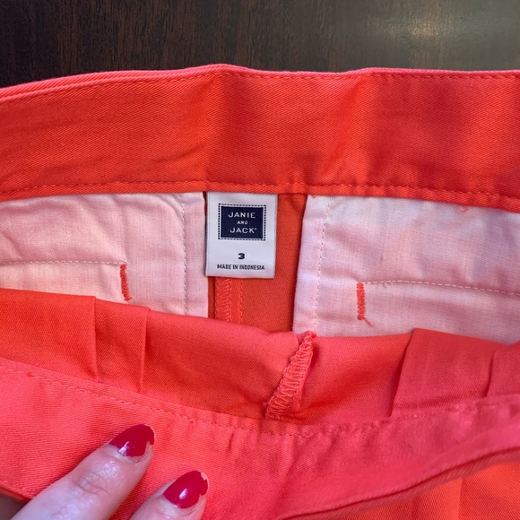 Janie and Jack size 3 Side Zip Coral Shorts - Picture 3 of 5